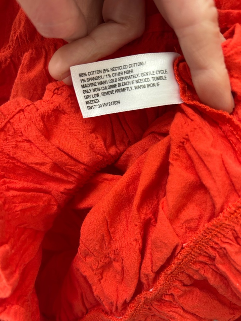 Future Collective Blutstein Smocked Red Crop Top Small Puff Sleeve Boho Peasant - Picture 6 of 8